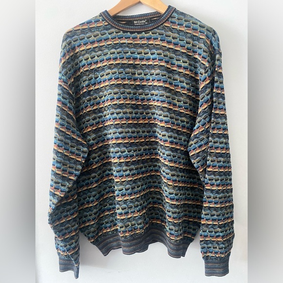 Vintage St. Croix Abstract Pattern Sweater Long Sleeve Shirt, 1990’s - Picture 1 of 6
